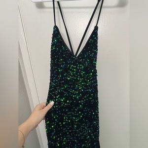 Lulu’s Sequin Velvet Maxi Dress - Small